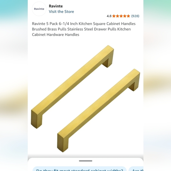 Ravinte Other - Brushed Brass Kitchen Cabinet Handles